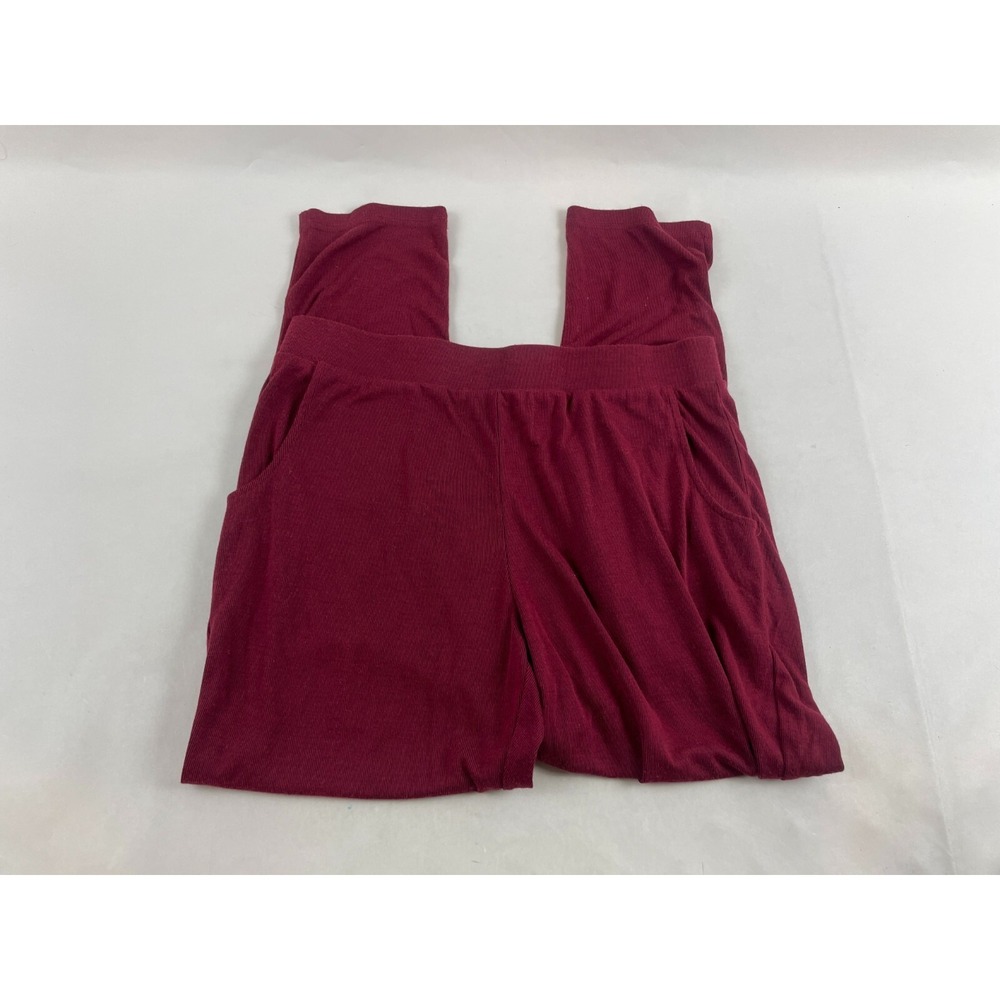 Catherine Malandrino Pants Women's Size Medium Burgundy Rib Sweatpants Pull On